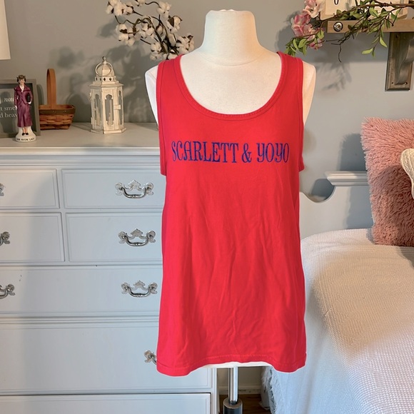 Comfort Colors Red Custom Tank Beach Flip Flops Top Small - Picture 4 of 10